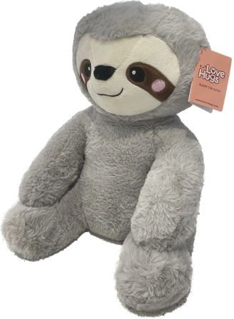 Soft gray weighted sloth plush from LoveHugs, designed to provide calming deep pressure stimulation for children, teens, and adults with sensory or emotional needs.